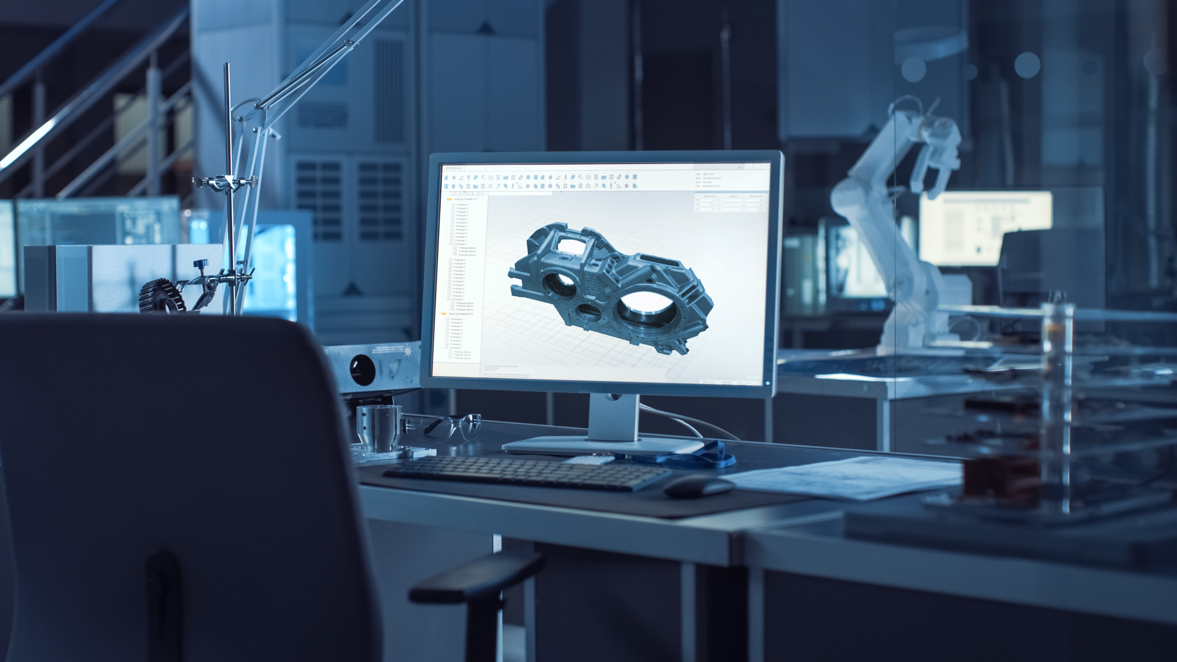 In-house CAD workstation with 3D casting model